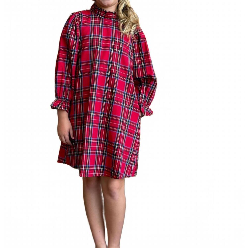 NEW J.MARIE the hollin long sleeve bow tween dress in red